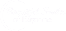 beautiful smiles of bayonne logo with white font